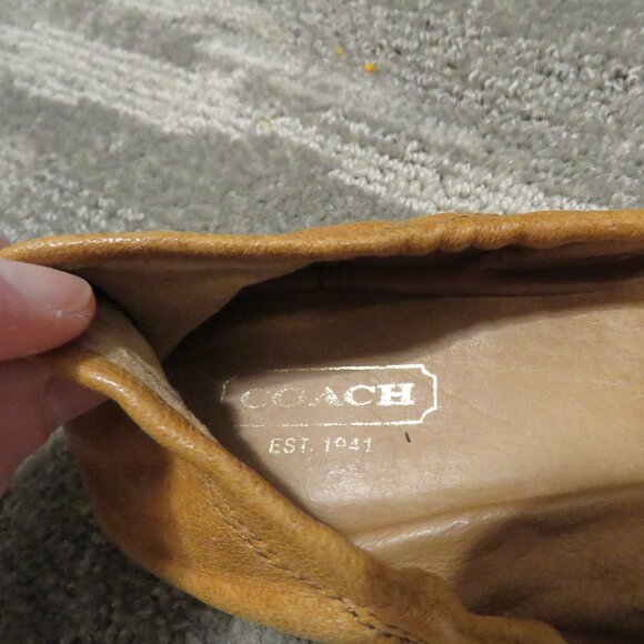 COACH Delphine Leather Buckle Ballet Flats in Black Tan Quiet Luxury Size US 8.5 - Picture 8 of 13